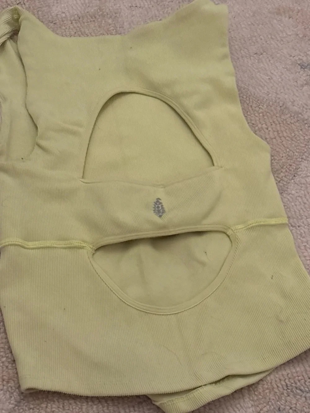 Yellow free people tank top with open back